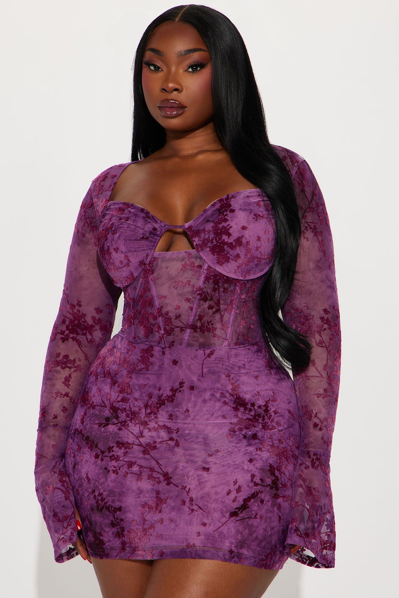 Riley Mesh Mini Dress - Plum sold by Fashion Nova product image thumbnail 4