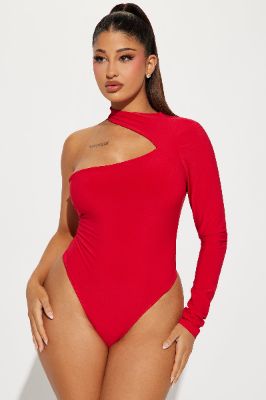 Not That Innocent Bodysuit - Red sold by Fashion Nova