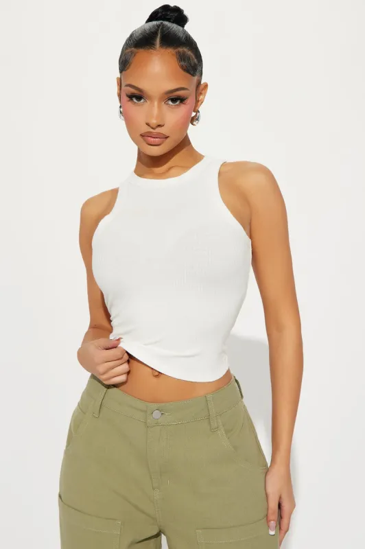 Reina Ribbed Tee - White sold by Fashion Nova