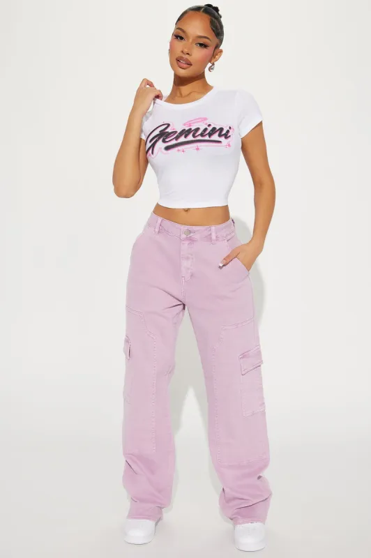 Patricia Wide Leg Cargo Pant - Lavender sold by Fashion Nova