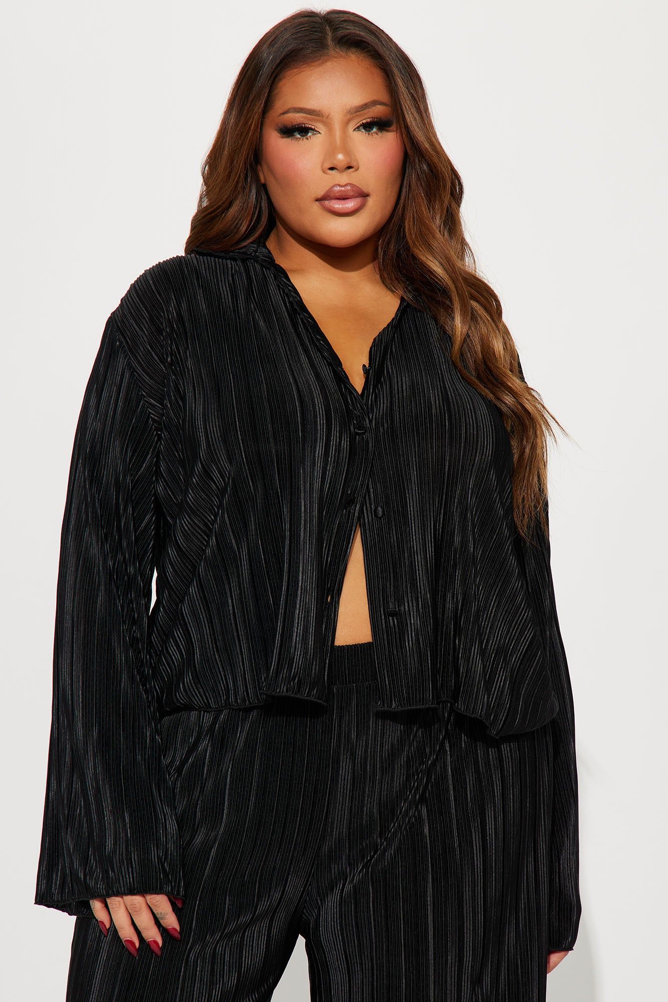 Simply Yours Plisse Pant Set - Black sold by Fashion Nova product image thumbnail 5