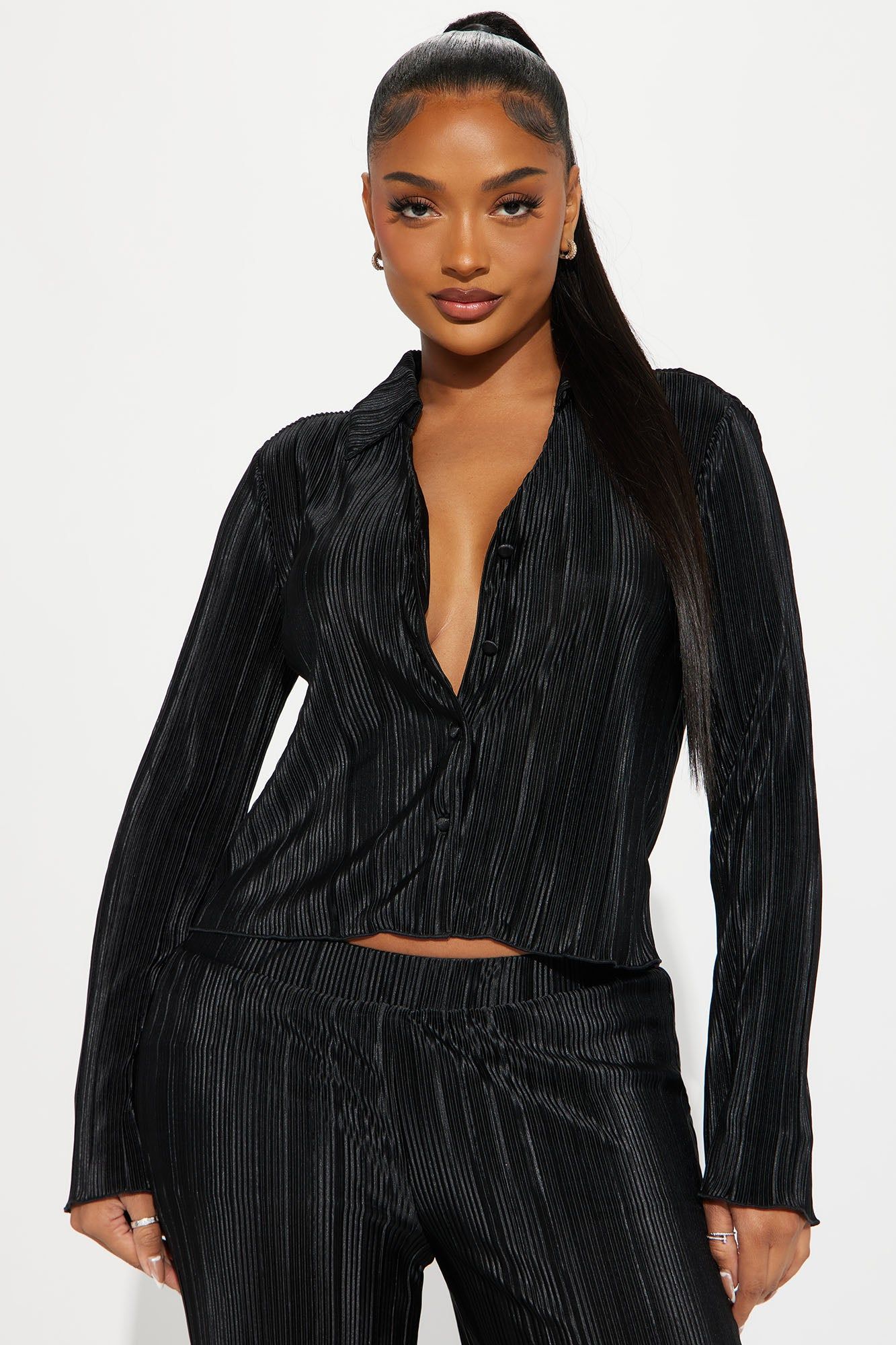 Simply Yours Plisse Pant Set - Black sold by Fashion Nova product image thumbnail 2