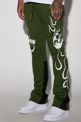 Eternal Flame Flared Sweatpants - Olive sold by Fashion Nova