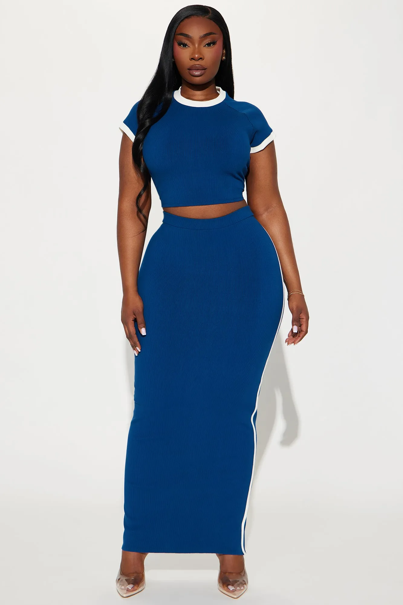 Belle Snatched Skirt Set - Navy/combo sold by Fashion Nova product image thumbnail 4