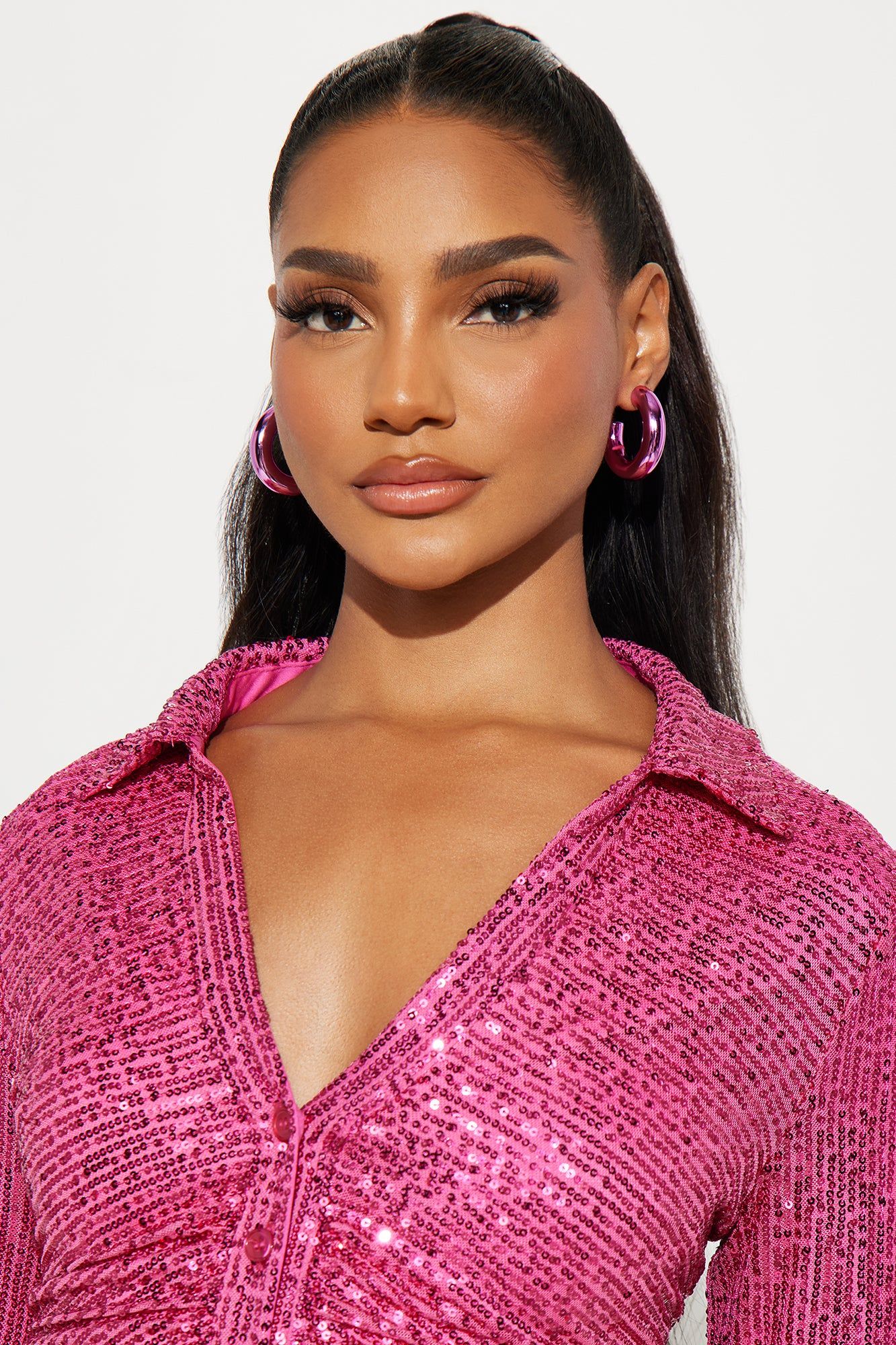 Midnight Hours Earrings - Fuchsia sold by Fashion Nova product image thumbnail 2