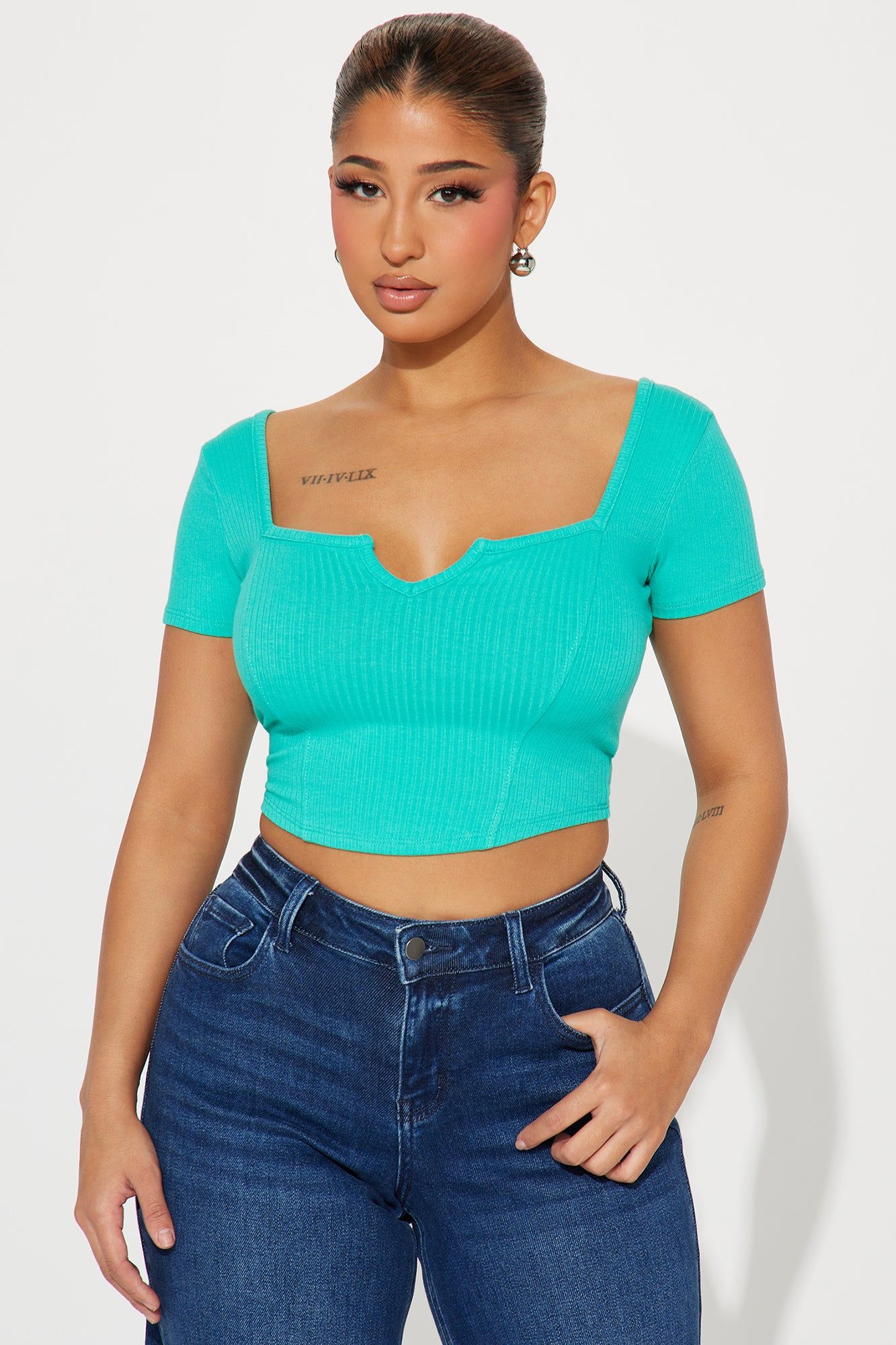Kassandra Ribbed Top - Mint sold by Fashion Nova