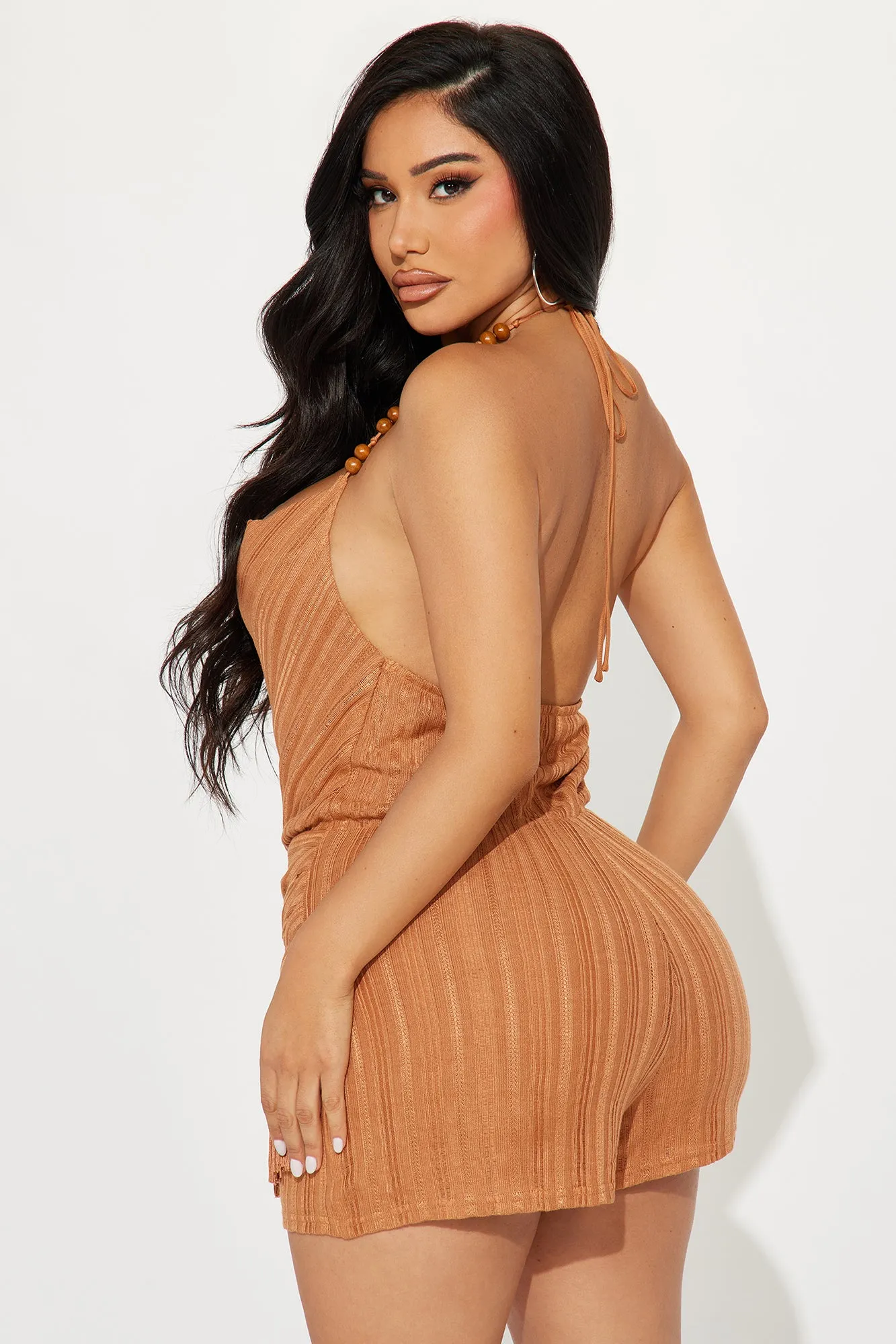 Cool Beaches Crochet Romper - Camel sold by Fashion Nova product image thumbnail 3