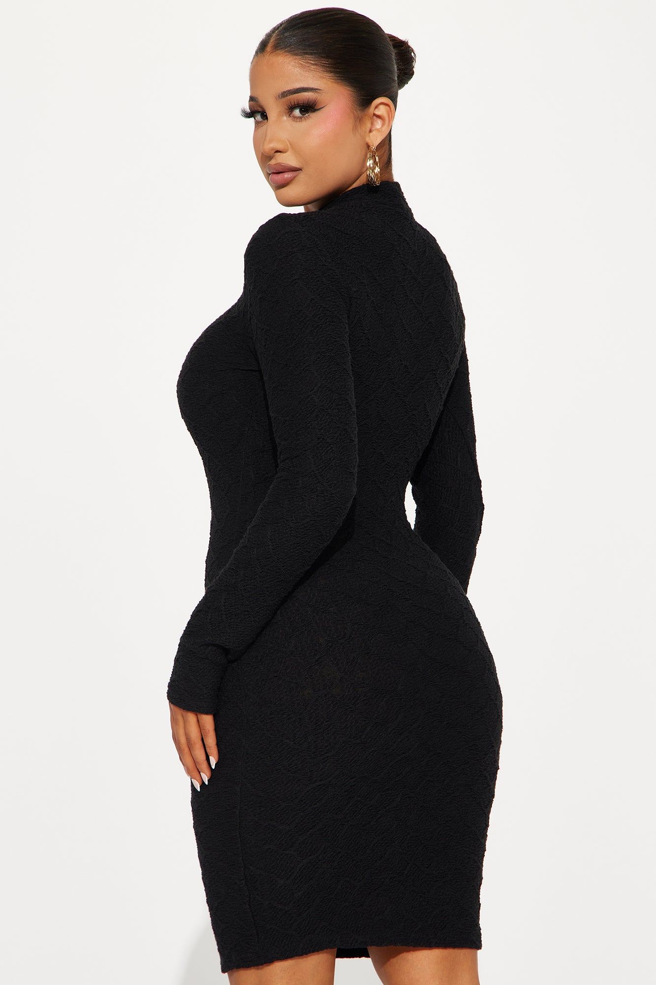 Mikayla Jacquard Mini Dress - Black sold by Fashion Nova product image thumbnail 3