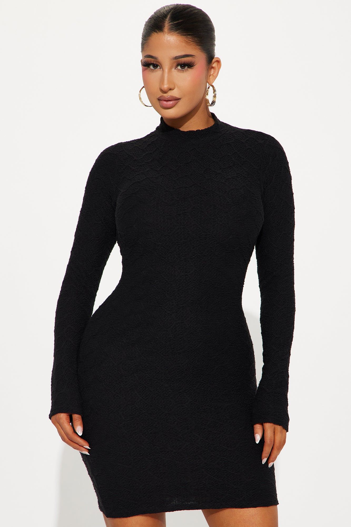 Mikayla Jacquard Mini Dress - Black sold by Fashion Nova product image thumbnail 2