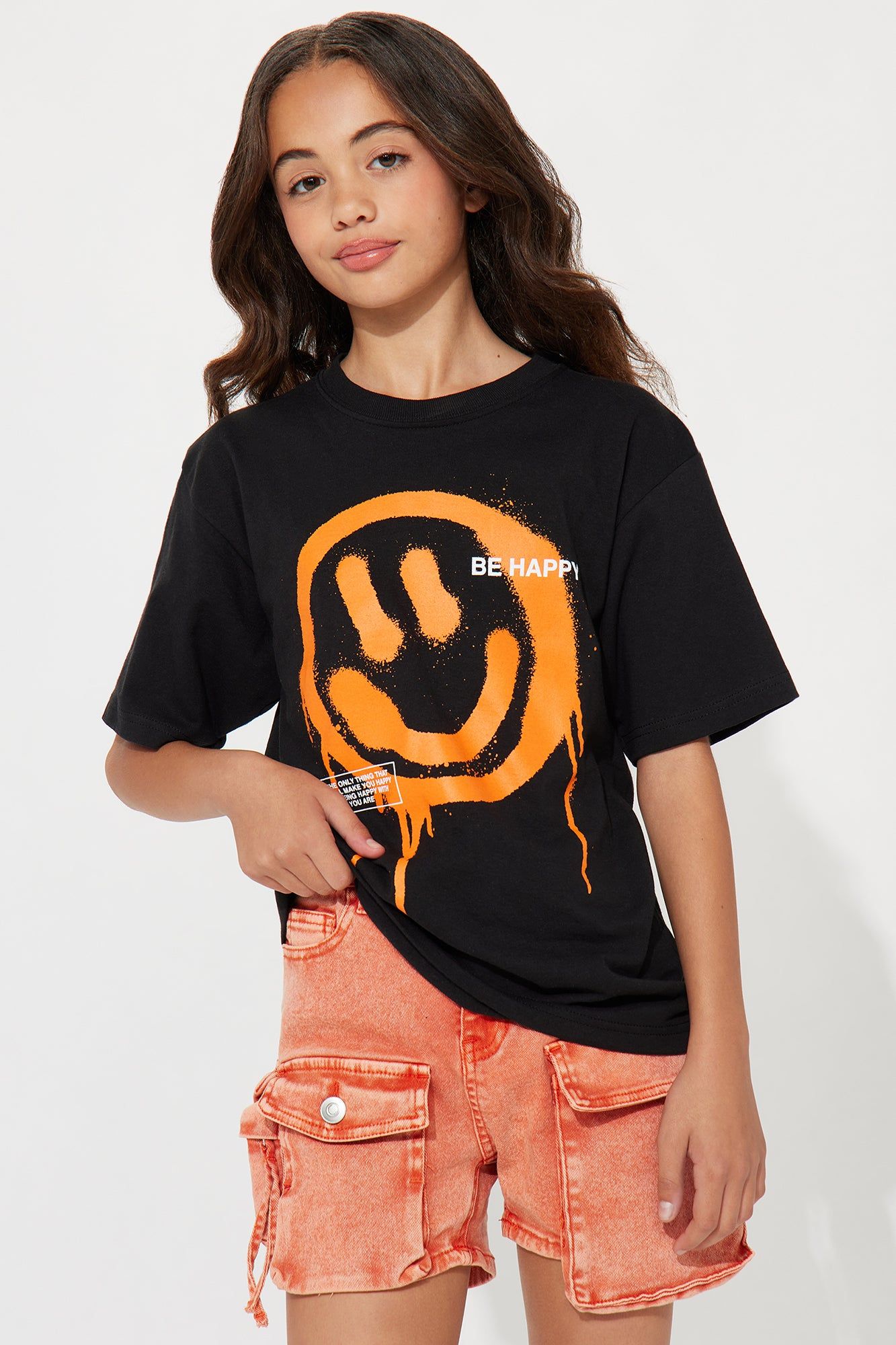 Mini Be Nice Smiley Face Tee - Black sold by Fashion Nova