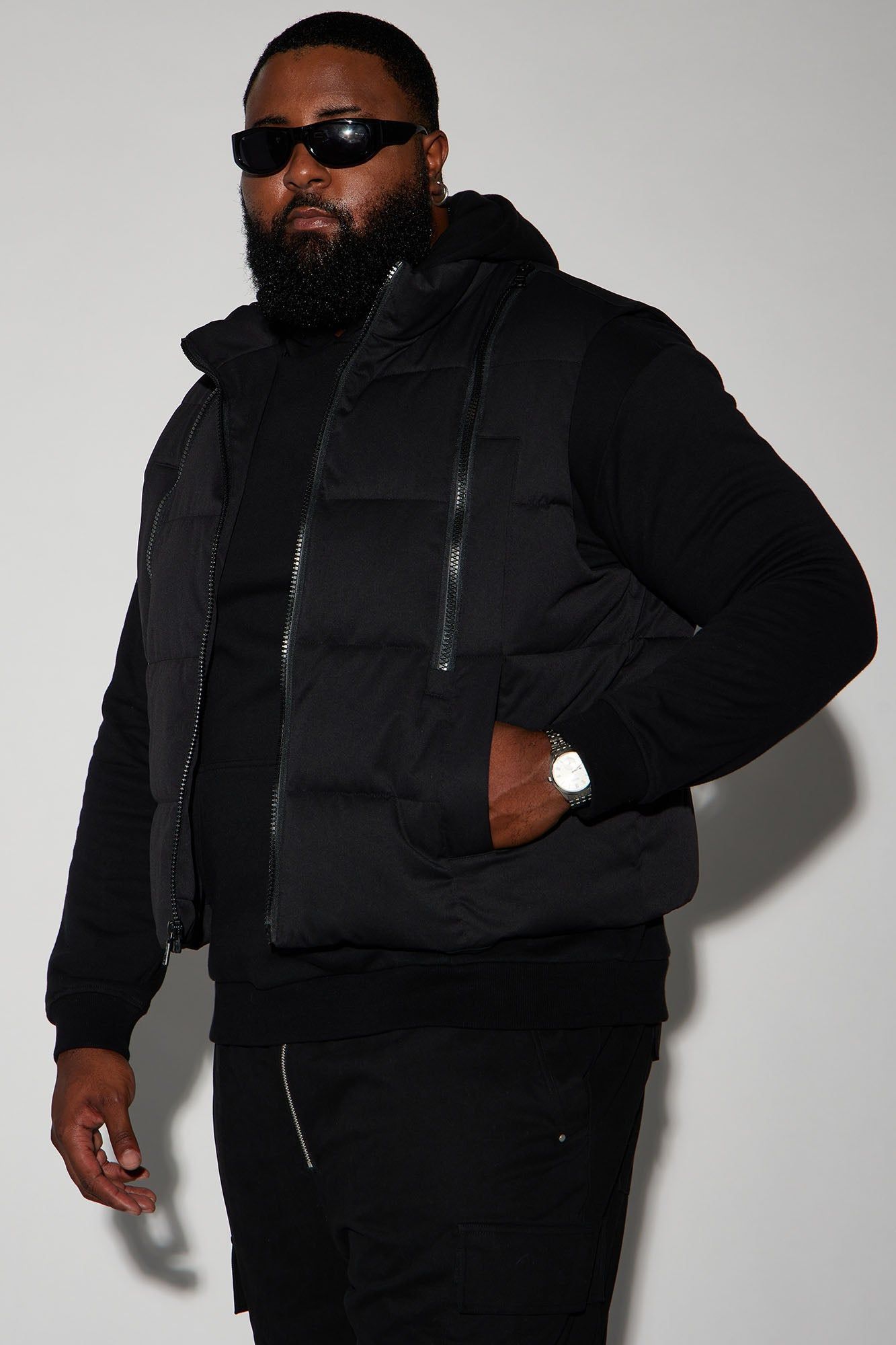 Lucid Zip Up Puffer Vest - Black sold by Fashion Nova product image thumbnail 5