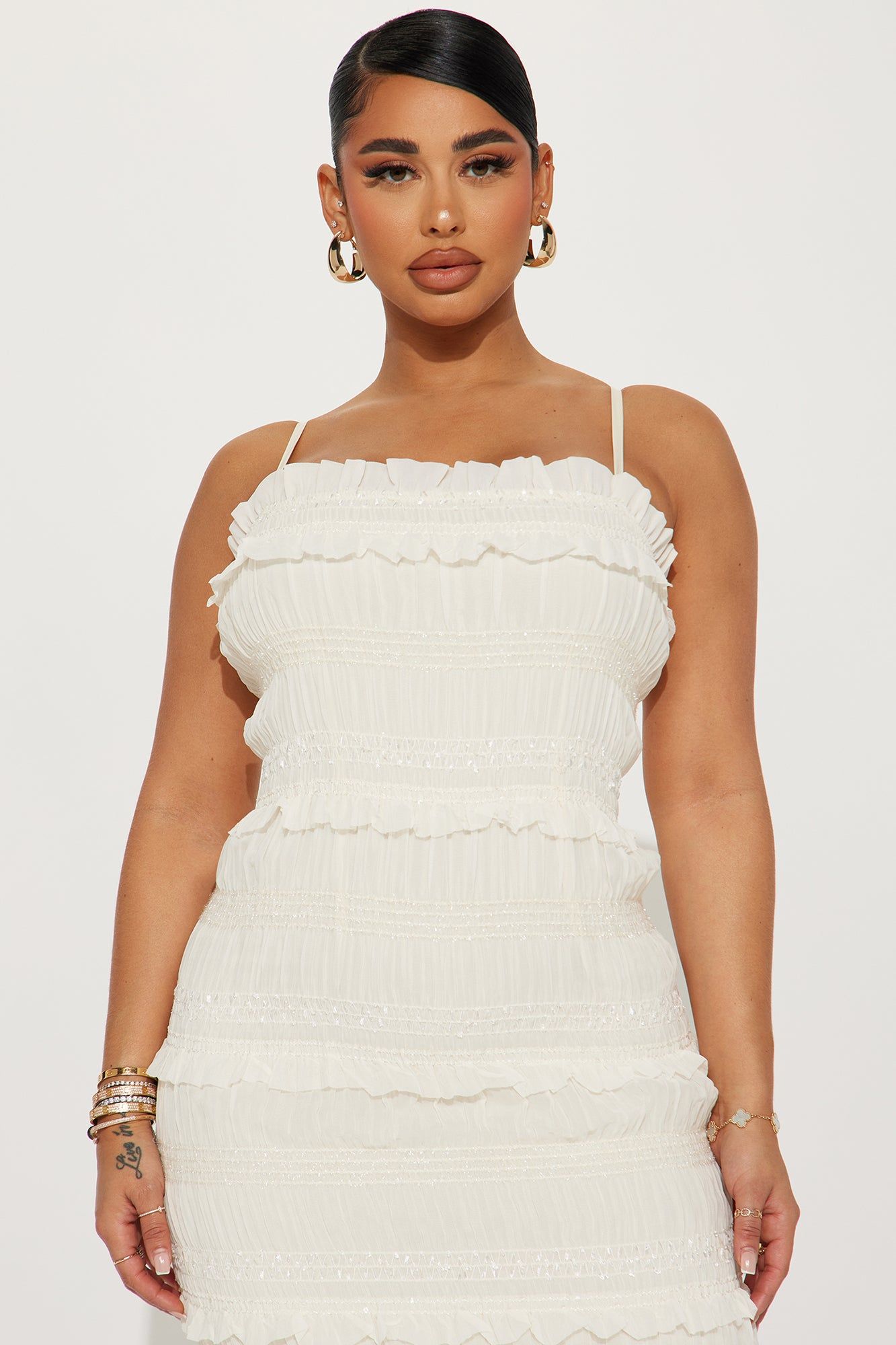 Carmen Chiffon Maxi Dress - Cream sold by Fashion Nova product image thumbnail 2