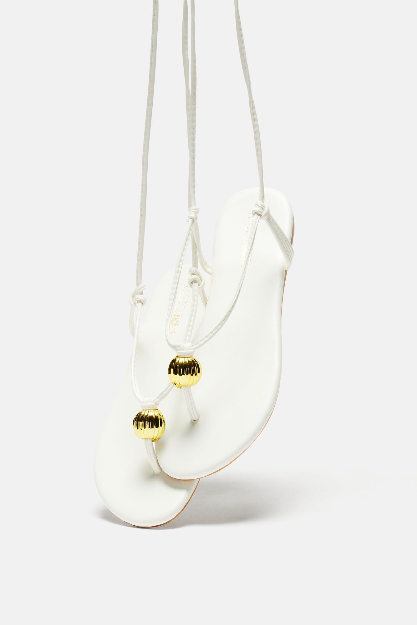 Kacie Flat Sandals - White sold by Fashion Nova product image thumbnail 5