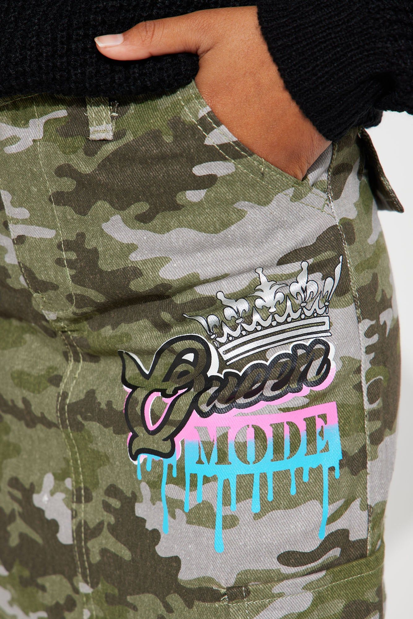 Mini Camo Cargo Denim Skirt - Camouflage sold by Fashion Nova product image thumbnail 3