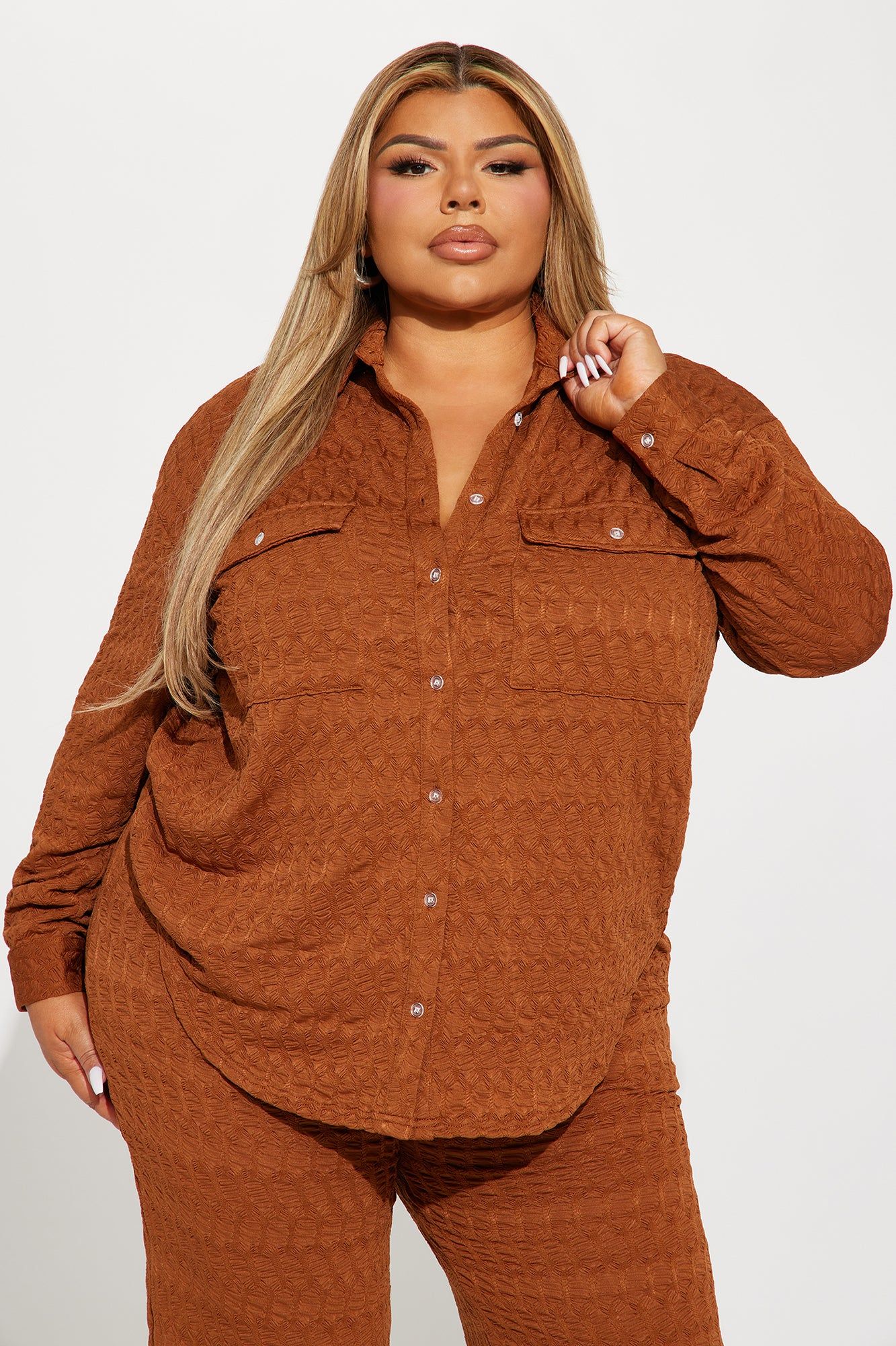 Giana Textured Pant Set - Cognac sold by Fashion Nova product image thumbnail 5