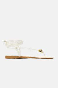 Kacie Flat Sandals - White sold by Fashion Nova