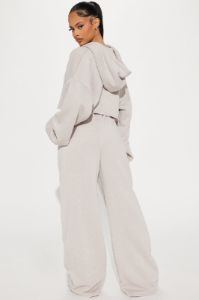 On The Go Fleece Pant Set - Taupe sold by Fashion Nova