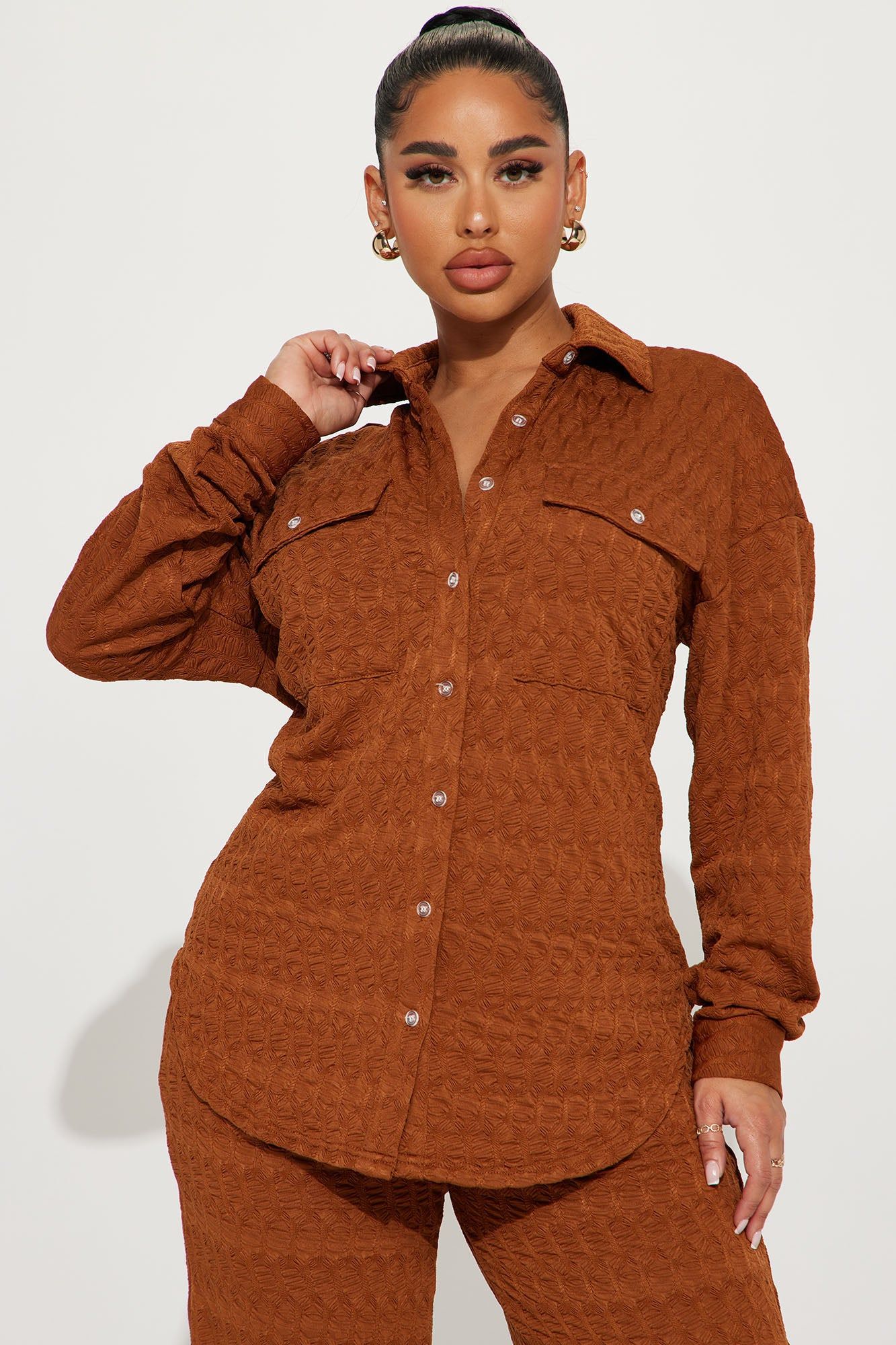 Giana Textured Pant Set - Cognac sold by Fashion Nova product image thumbnail 2
