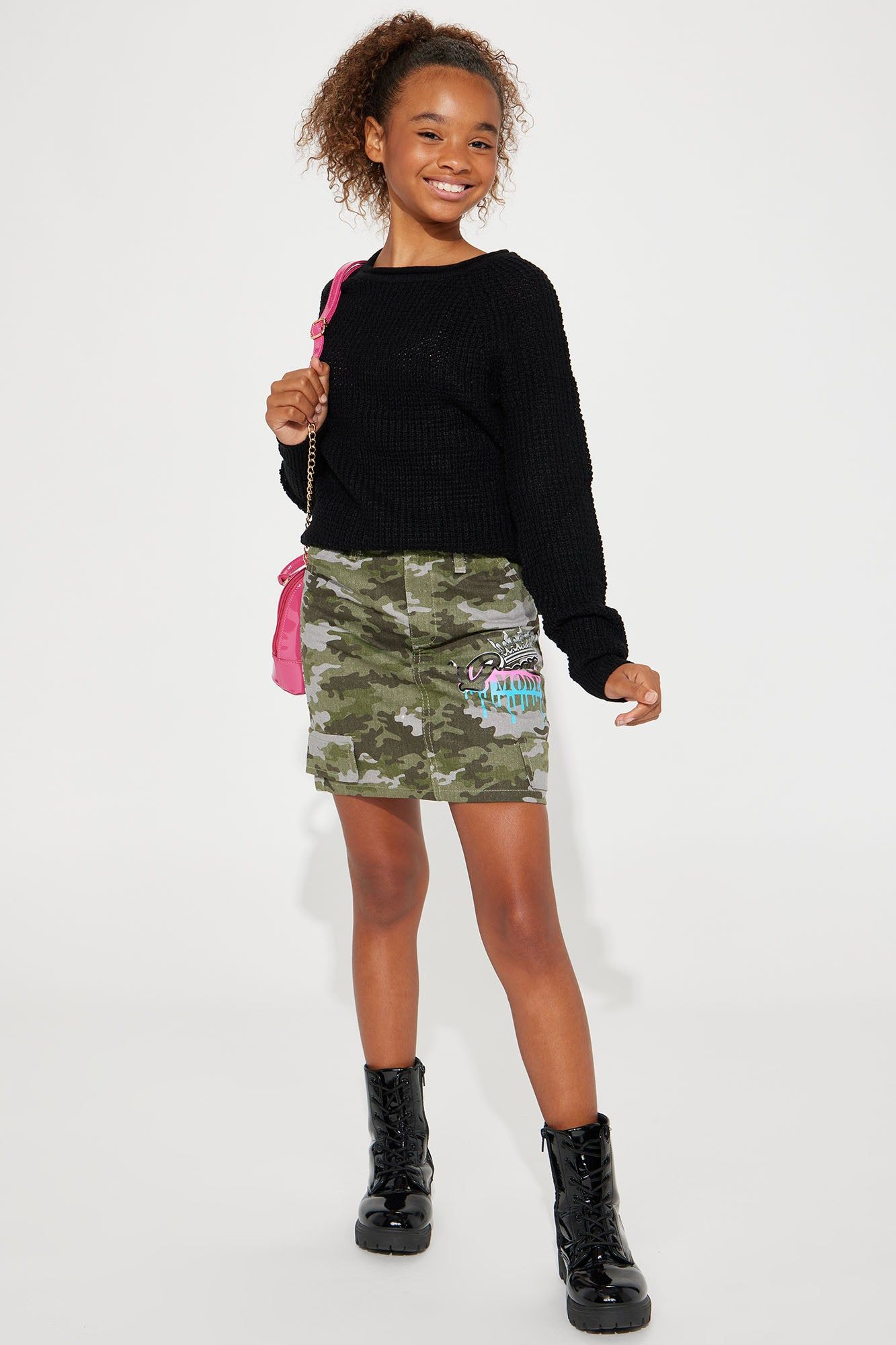 Mini Camo Cargo Denim Skirt - Camouflage sold by Fashion Nova