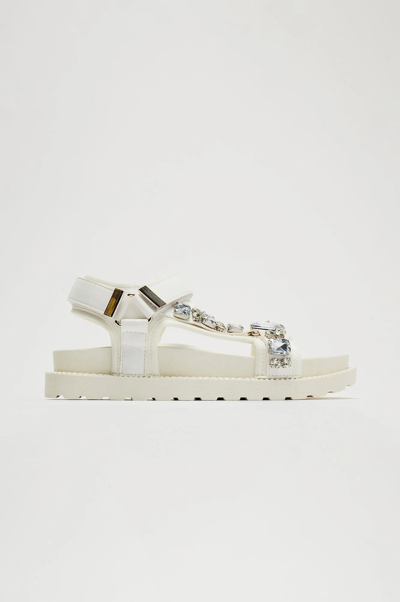 Camella Embellished Flat Sandals - White sold by Fashion Nova product image thumbnail 5