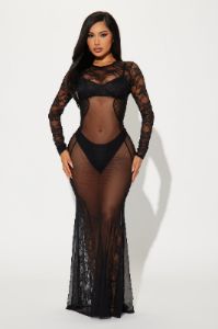 Mesh Maven Maxi Dress - Black sold by Fashion Nova