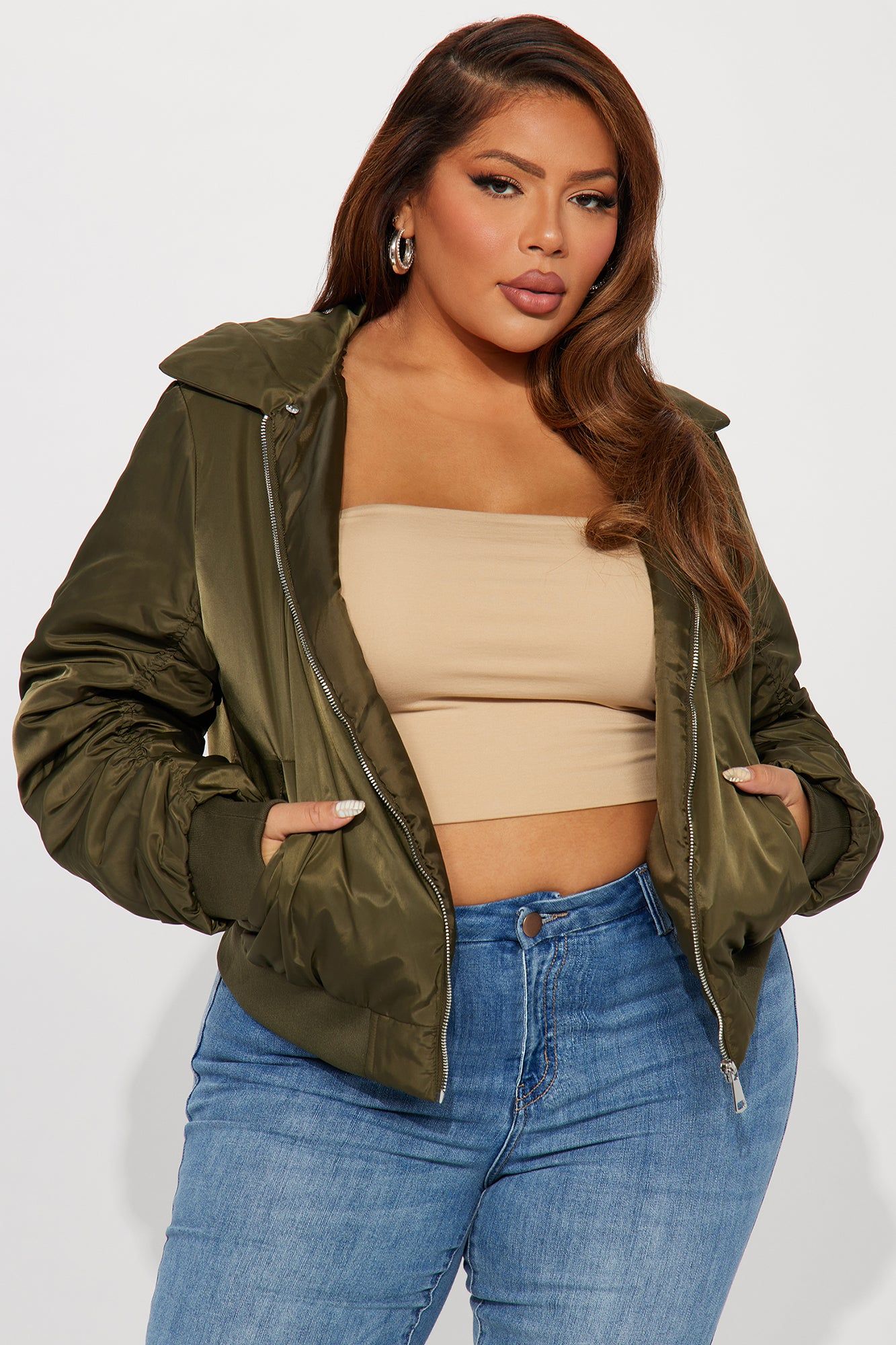 Let It Go Bomber Jacket - Olive sold by Fashion Nova product image thumbnail 6