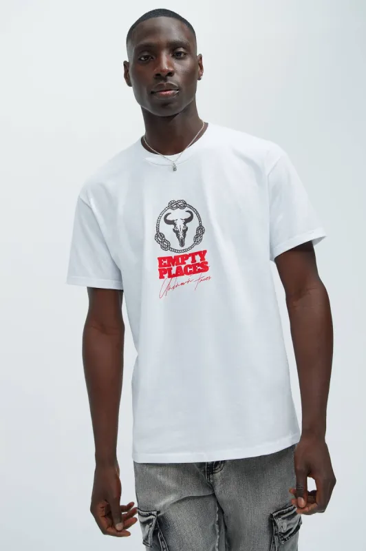 Empty Places Short Sleeve Tee - White sold by Fashion Nova