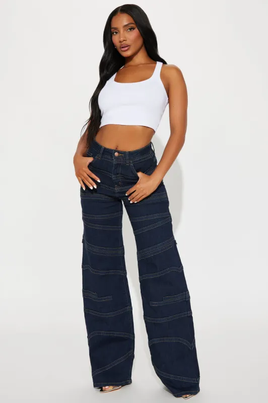 Not As It Seams Straight Leg Jeans - Dark Wash sold by Fashion Nova