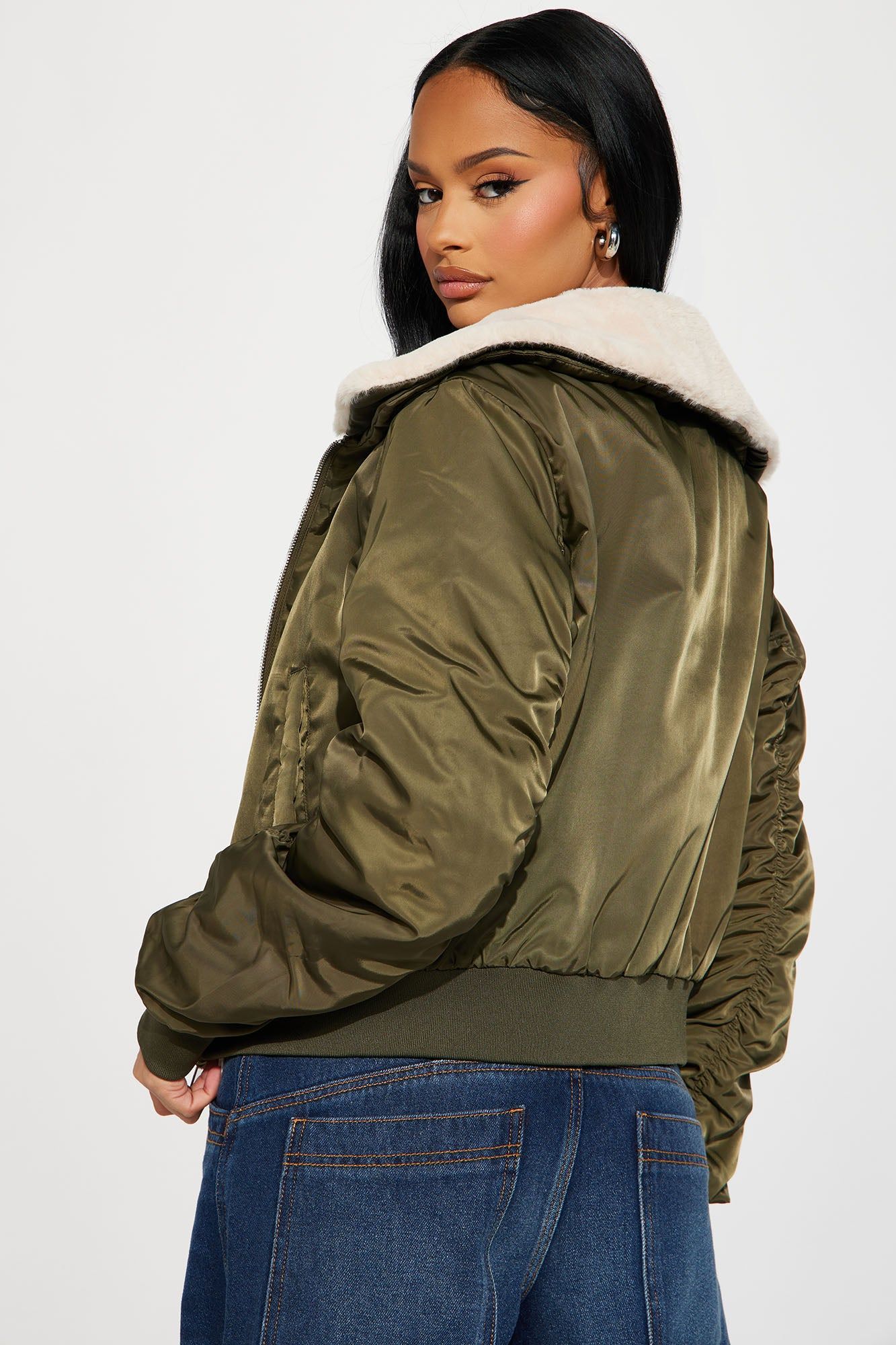 Let It Go Bomber Jacket - Olive sold by Fashion Nova product image thumbnail 3