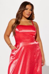 Fancy Taste Satin Maxi Dress - Coral sold by Fashion Nova