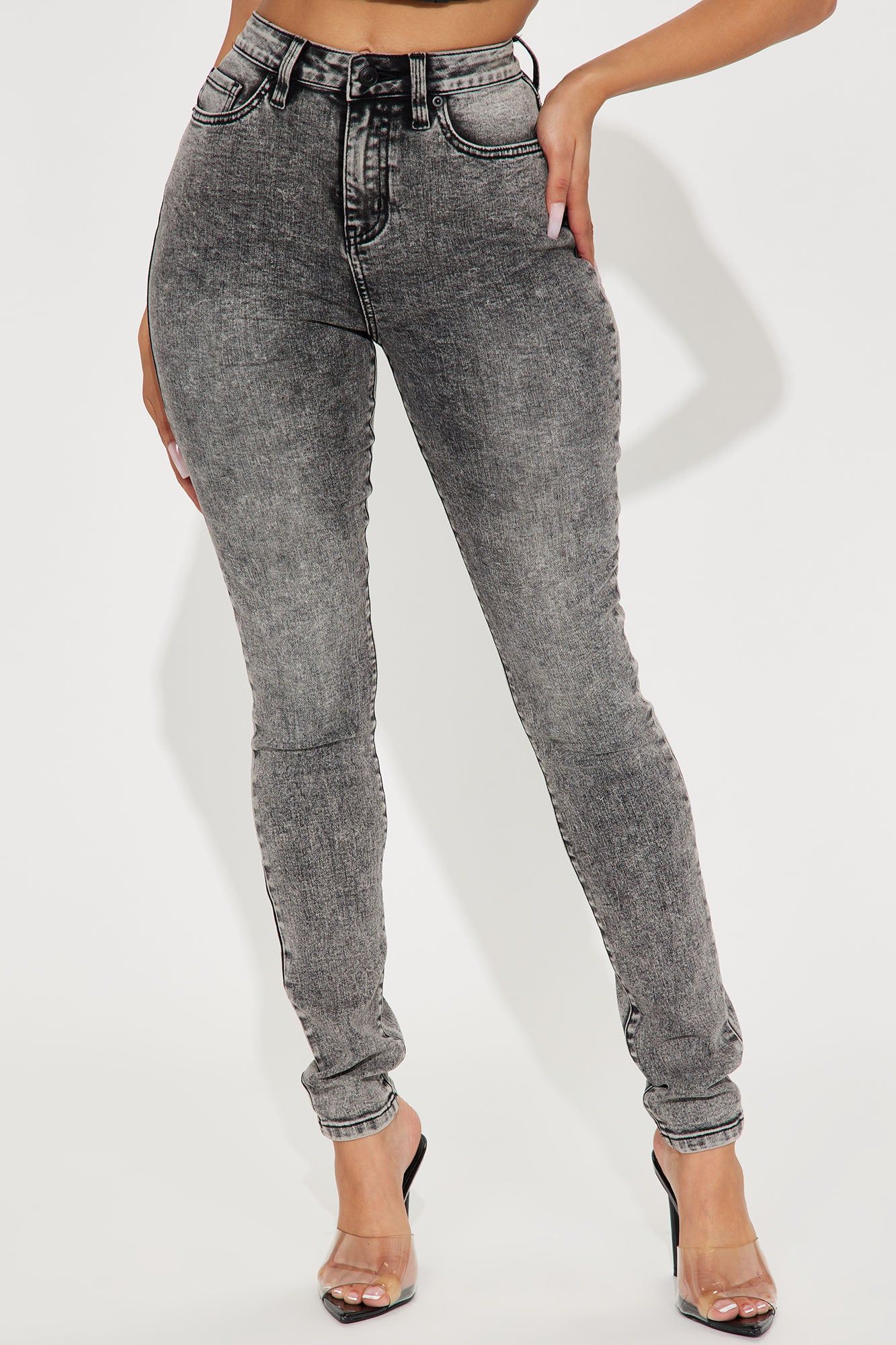 Tall It's Giving High Stretch Curvy Skinny Jeans - Acid Wash Grey sold by Fashion Nova product image thumbnail 2