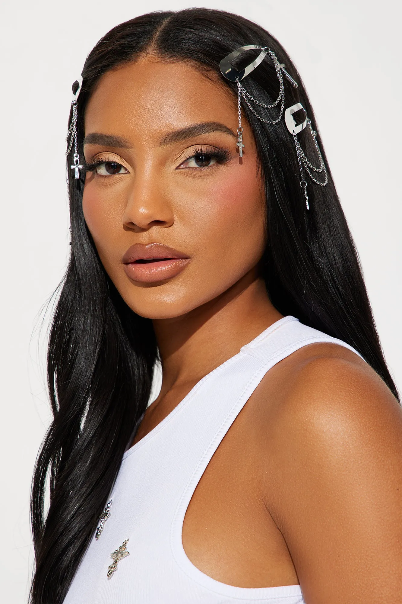 Living My Blessed Life 4 Piece Hair Clip Set - Silver sold by Fashion Nova product image thumbnail 2