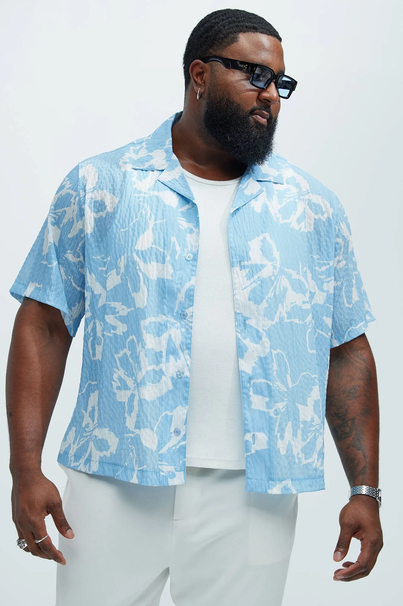 Zeke Floral Shirt - Blue sold by Fashion Nova product image thumbnail 4