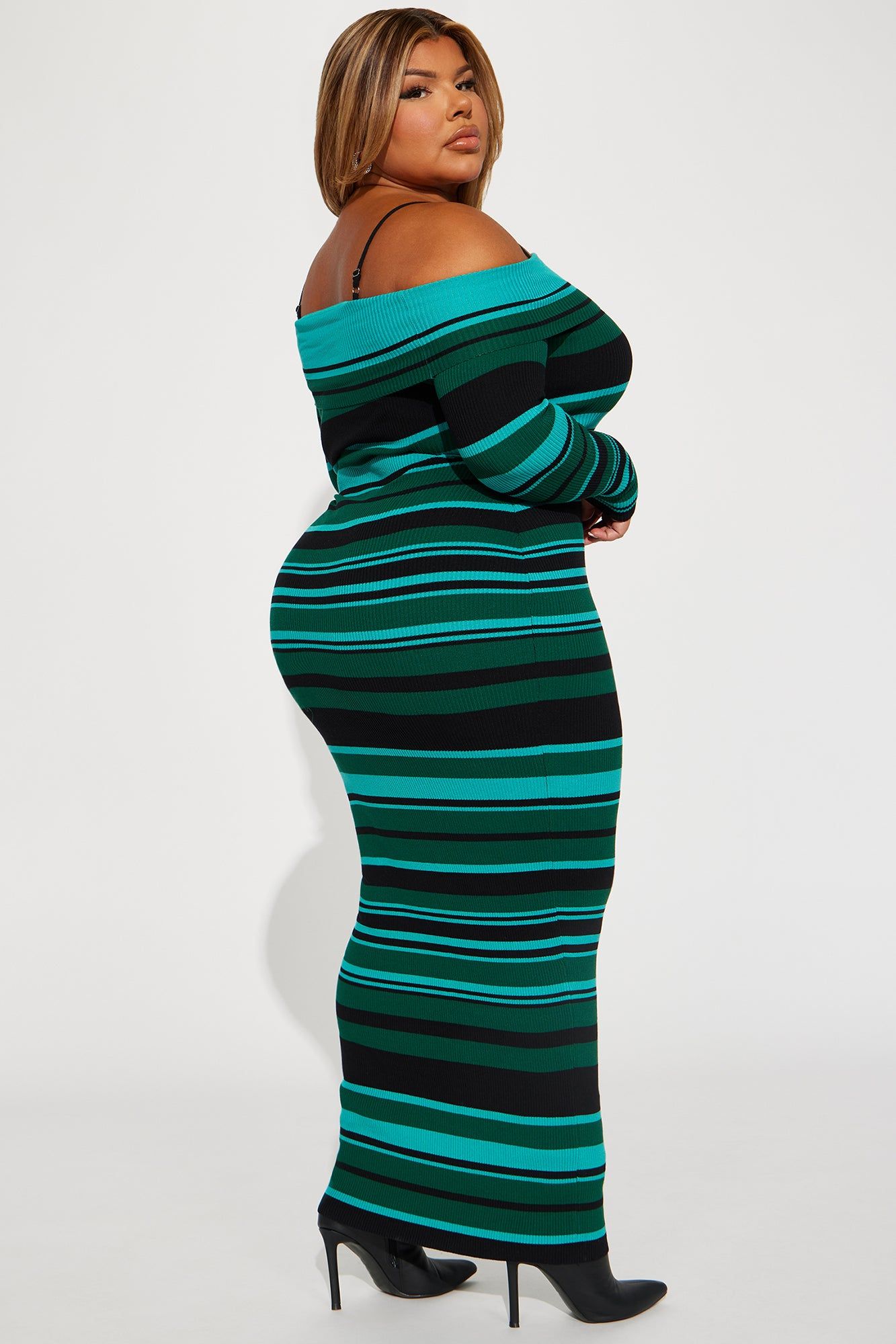 Isabel Sweater Maxi Dress - Green/combo sold by Fashion Nova product image thumbnail 6