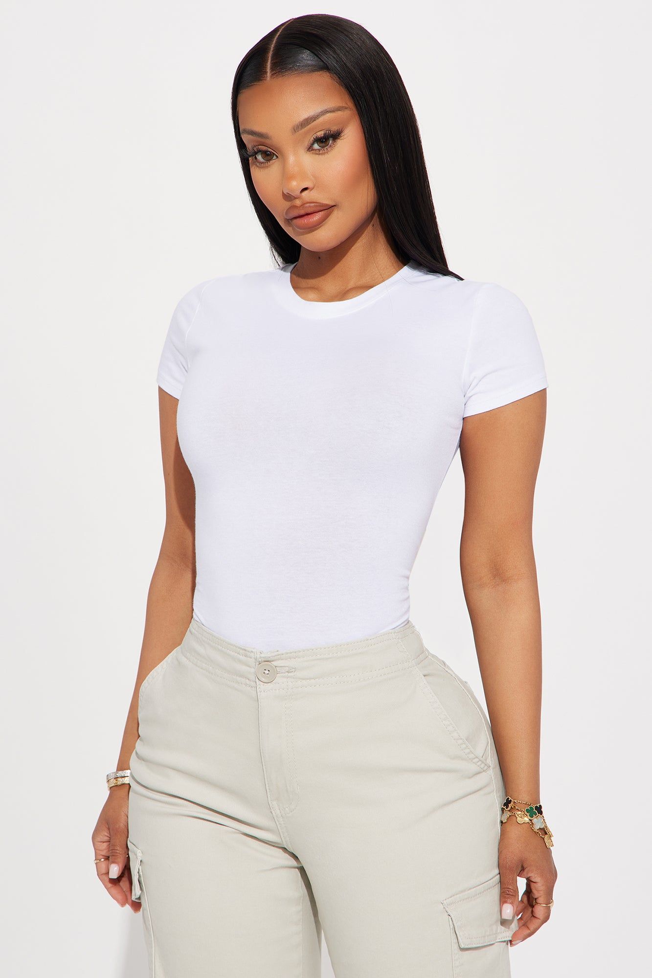 Camilla Classic Fit Crew Neck Tee - White sold by Fashion Nova