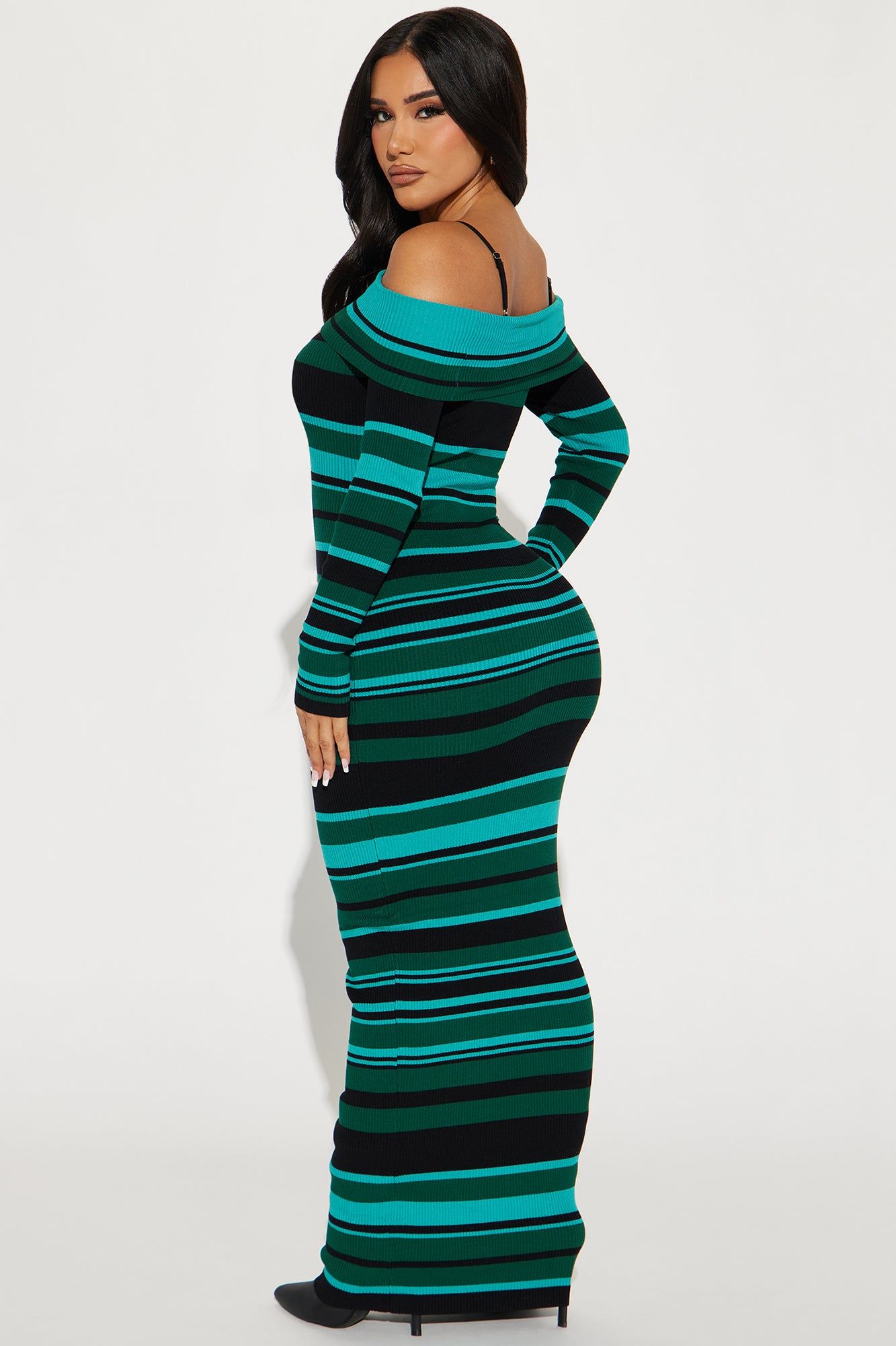 Isabel Sweater Maxi Dress - Green/combo sold by Fashion Nova product image thumbnail 3