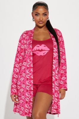 Give Me Besos PJ Robe Set - Red sold by Fashion Nova