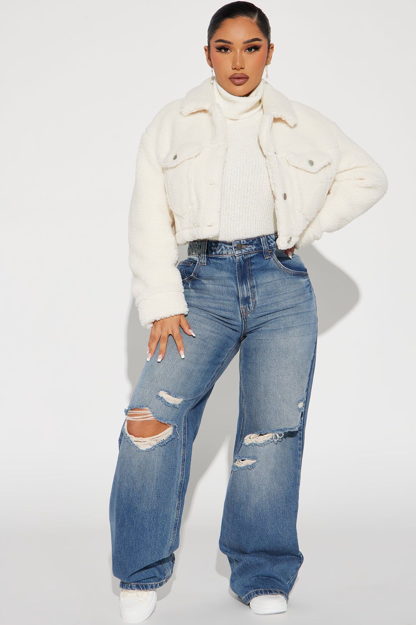 Pick Me Up Sherpa Jacket - Ivory sold by Fashion Nova product image thumbnail 2