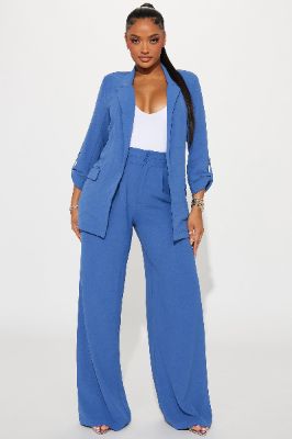 Brittany Blazer Set - Dusty Blue sold by Fashion Nova
