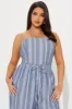 One Last Try Linen Jumpsuit - Blue sold by Fashion Nova