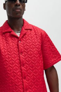 Oslo Quilted Nylon Shirt - Red sold by Fashion Nova