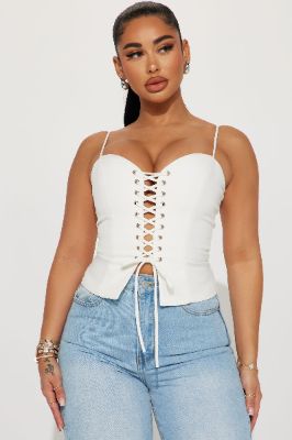 Take Me Out Corset Top - Off White made by Fashion Nova