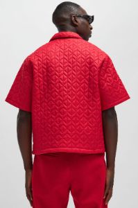 Oslo Quilted Nylon Shirt - Red sold by Fashion Nova