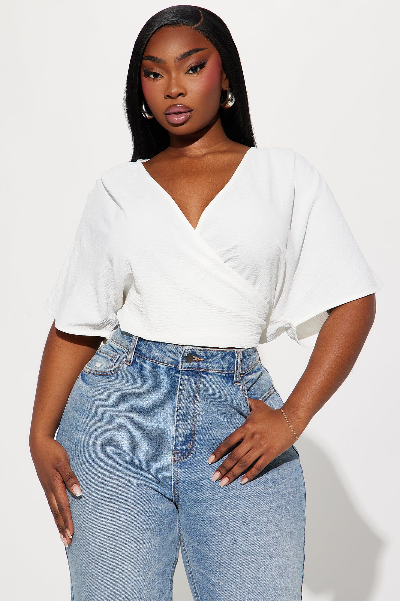 Jamie Blouse Top - White sold by Fashion Nova product image thumbnail 4