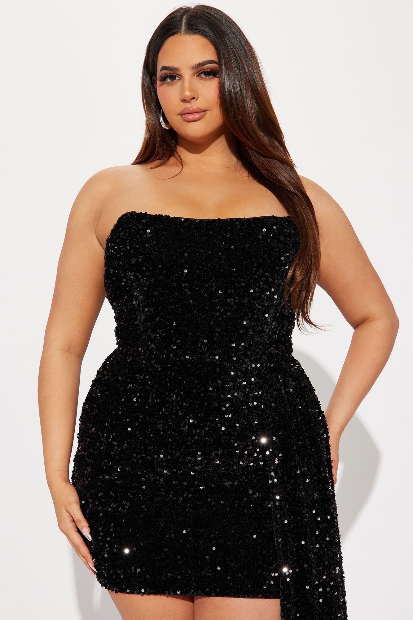 Ava Draped Sequin Mini Dress - Black sold by Fashion Nova product image thumbnail 5