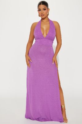 Harlowe Halter Gown - Purple sold by Fashion Nova