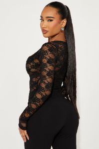 Lovers Lane Bodysuit - Black sold by Fashion Nova