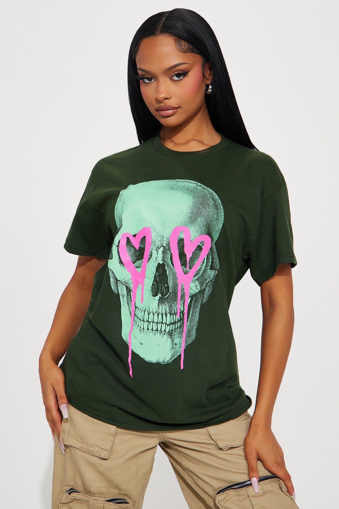 Eternal Love Skull Tshirt - Green sold by Fashion Nova