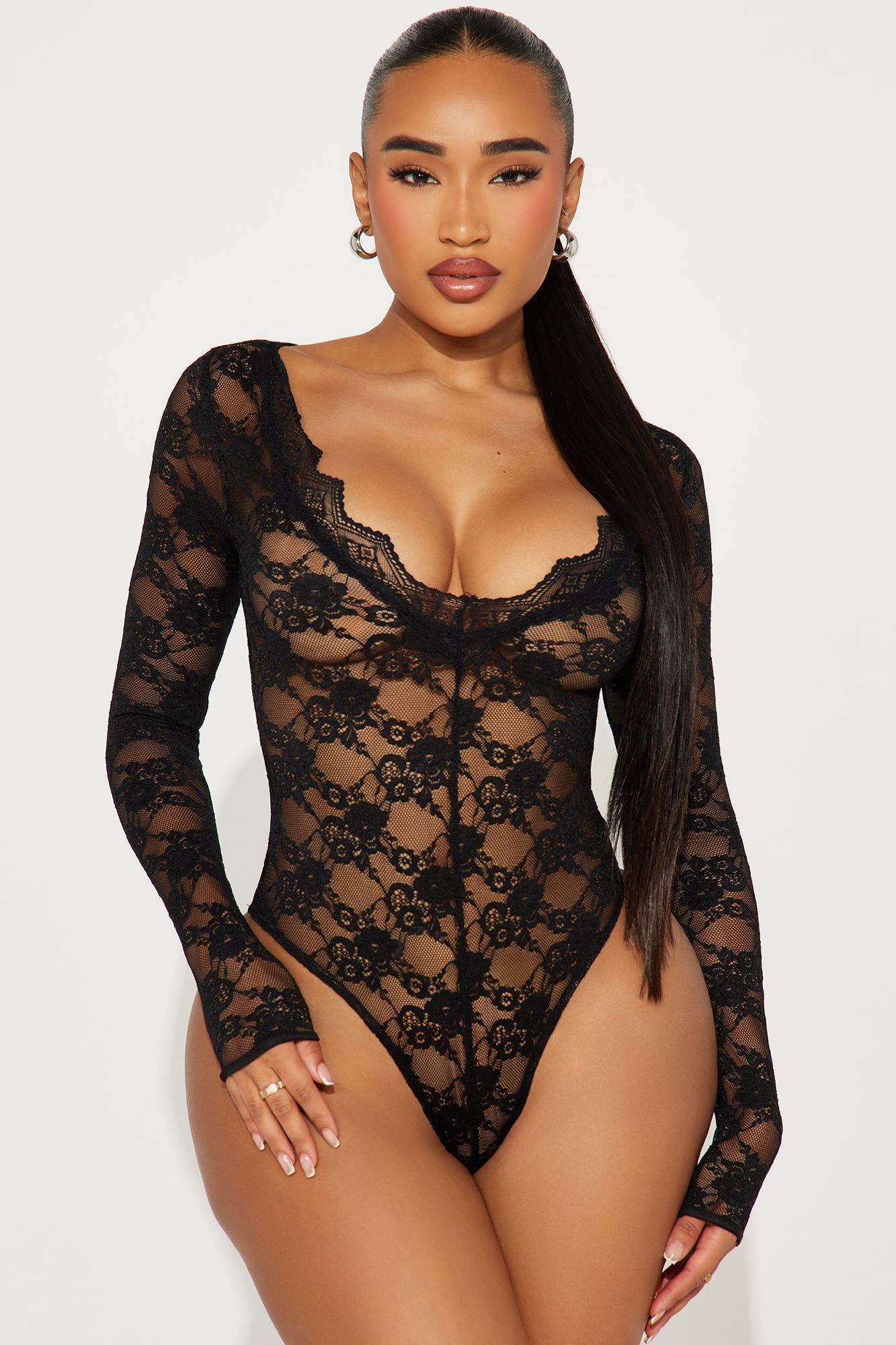 Lovers Lane Bodysuit - Black sold by Fashion Nova