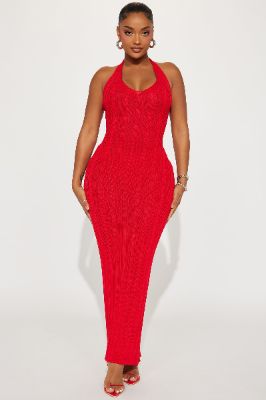 Briella Crochet Maxi Dress - Red sold by Fashion Nova
